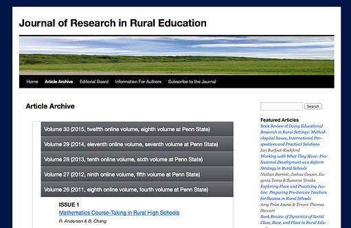 Journal Research in Rural Education